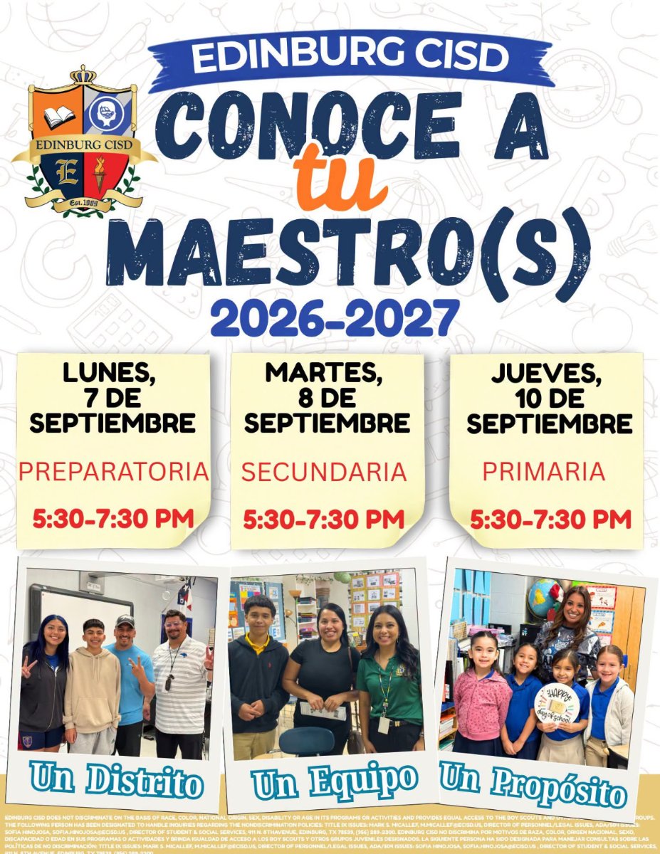 ECISD Meet the Teacher Flyer Spanish
